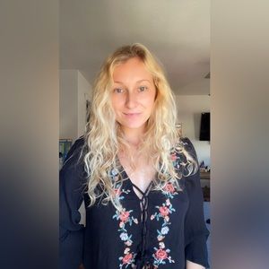 American Eagle black floral long sleeve